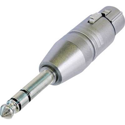 Metallisk 6,3 mm jackstik til lydtilslutninger, viser spidsen med to sorte ringe og et robust hus.