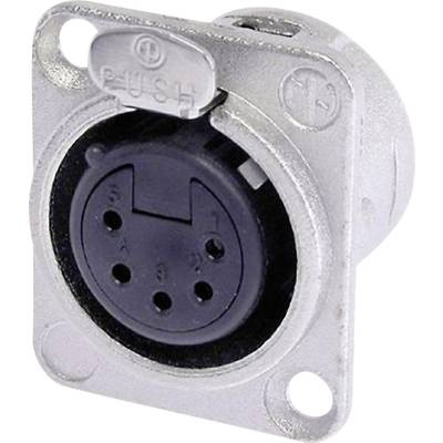 Neutrik NC5FD-L-1 XLR-stik Flangetilslutning, kontakter lige Poltal: 5 Sølv 1 stk