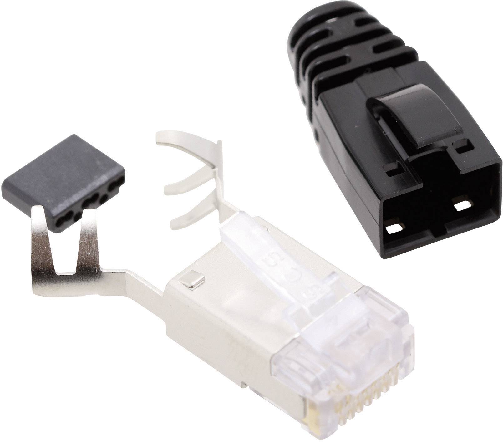 BEL Stewart Connectors 1444-3200-01 SS-39200-012-K-BK RJ45 Connector CAT 6 8P8C RJ45 Plug, straight Black