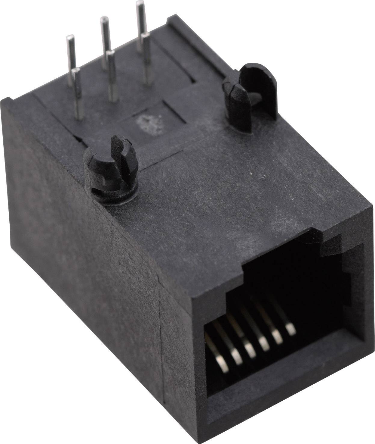 BEL Stewart Connectors SS64600-020F Modular indbygget sokkel SS64600-020F Tilslutning, indbygning vandret Poler: 6P6C Sort 1 stk