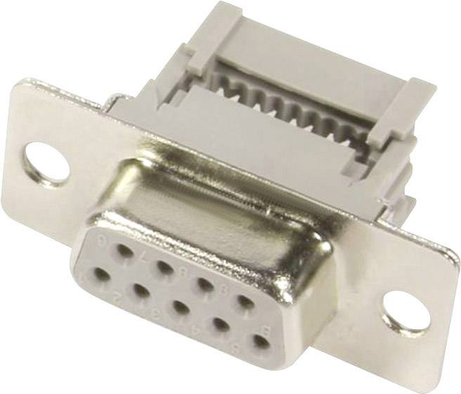 Seriel 9-polet D-Sub-stik, også kaldet COM-port, ofte brugt på computere til seriel dataoverførsel.