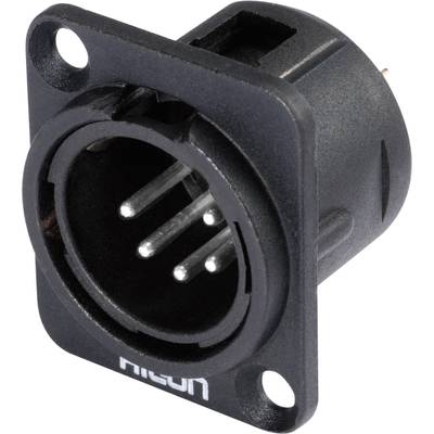 Hicon HI-X5DM-M XLR-stik Flangestik, kontakter lige Poltal: 5 Sort 1 stk