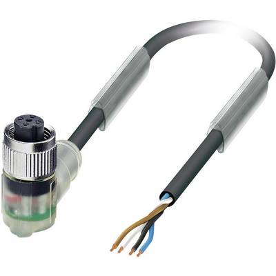 Phoenix Contact 1668289 Sensor-, aktuator-stik, M12 Tilslutning, vinklet 1.50 m Pol-tal (RJ): 4 1 stk