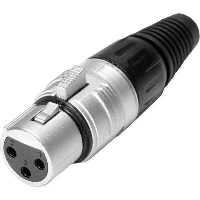 Hicon HI-X3CF XLR-stik Tilslutning, lige Poltal: 3 Sølv, Sort 1 stk