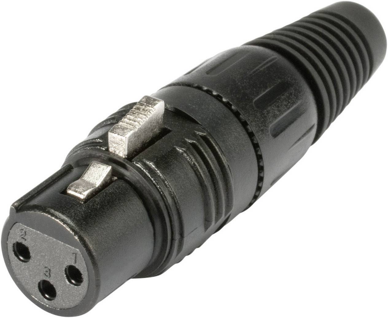 Hicon HI-X3CF-B XLR-stik Tilslutning, lige Poltal: 3 Sort 1 stk