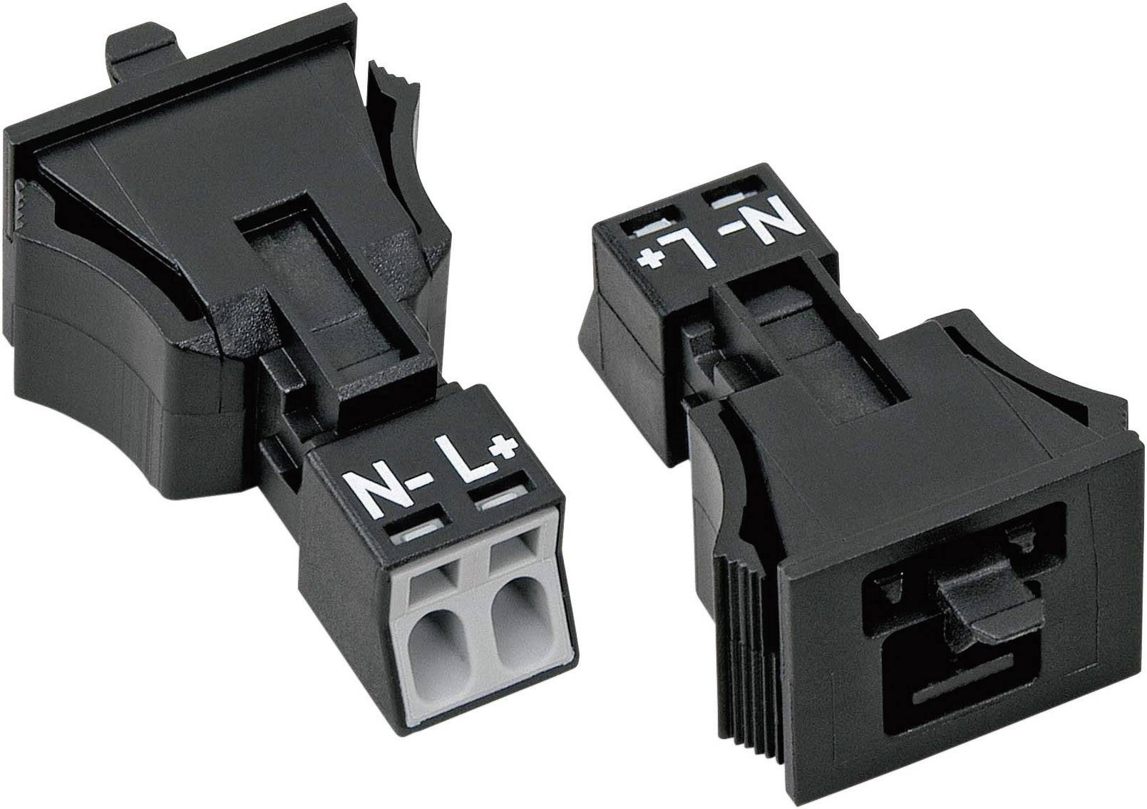 WAGO 890-712 Strømstik WINSTA MINI Stik, lige Samlet poltal: 2 16 A Sort 1 stk Piece