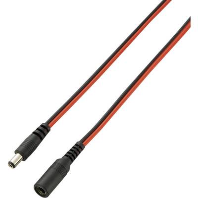 Sort og rødt kabel med et han- og hundstik, velegnet til elektronik- eller strømforbindelser.