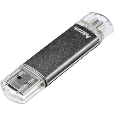 Hama Laeta Twin USB-flashdrev Grå 16 GB USB-A (USB 2.0), Micro-USB B (USB 2.0)
