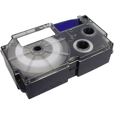 Printerfarvebåndskassette med transparent kabinet, der viser de indvendige spoler. Egnet til nåleprinter.