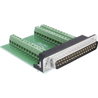 En grøn stikadapter med flerrækkede klemmer, der bruges til forbindelse af elektriske ledninger og stik.