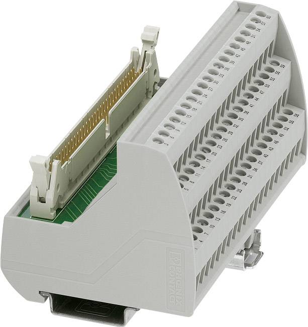 En grå elektrisk stikforbindelse med flere tilslutninger, egnet til forbindelse af kabler i tekniske applikationer.