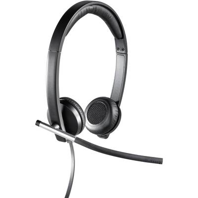 Logitech STEREO H650E HEADSET Computer On Ear-headset kabelbundet Sort Mikrofon-støjreduktion Lydstyrkeregulering, Indst