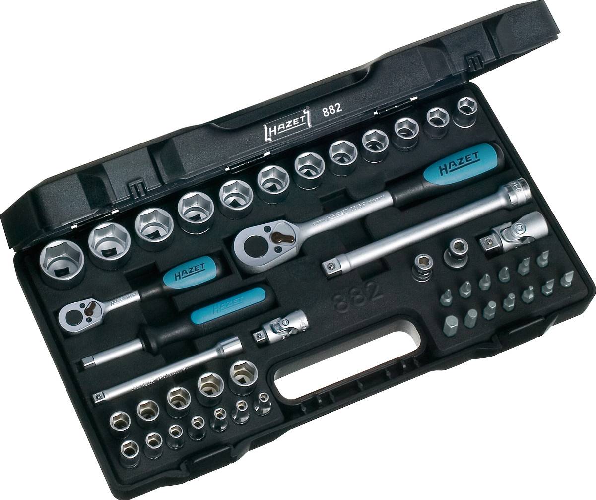 Hazet Topnøglesæt Metrisk 1/4" (6,3 mm), 3/8" (10 mm) 46 dele 882-0