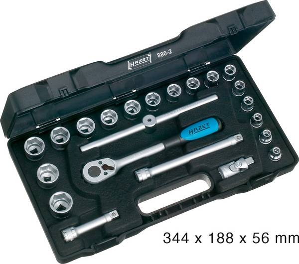 Hazet  Topnøglesæt Metrisk 3/8" (10 mm) 22 dele 880-2