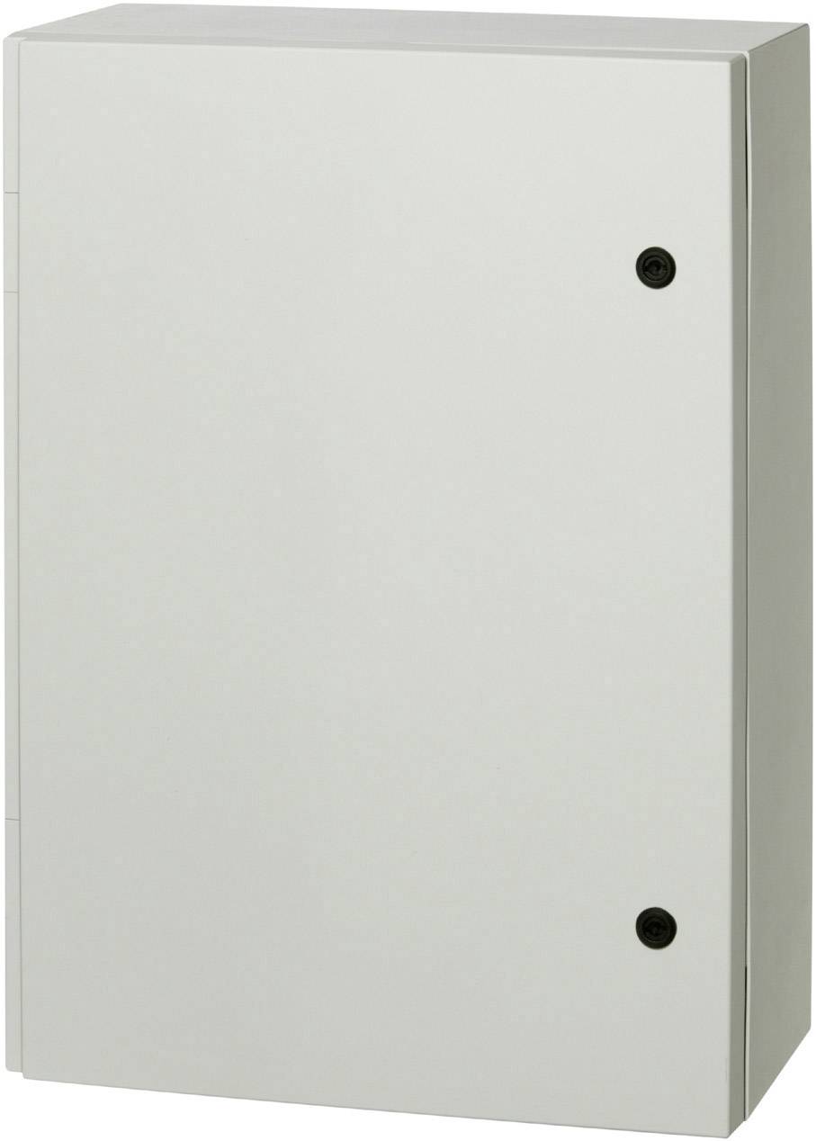 En rektangulær, hvid fordelerboks med to sorte skruer på forsiden.