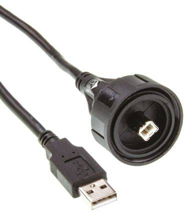 Bulgin USB-kabel USB 2.0 USB-A-hanstik, USB-B-hanstik 5.00 m PX0840/B/5M00