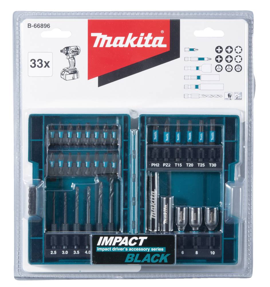 Makita B-66896 B-66896 33 Dele Bor- Og Bit-sortiment Købe