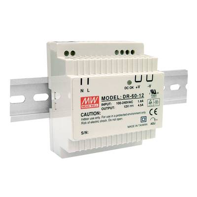 Mean Well DR-60-24 Strømforsyning til DIN-skinne (DIN-rail)  24 V/DC 2.5 A 60 W 1 x 
