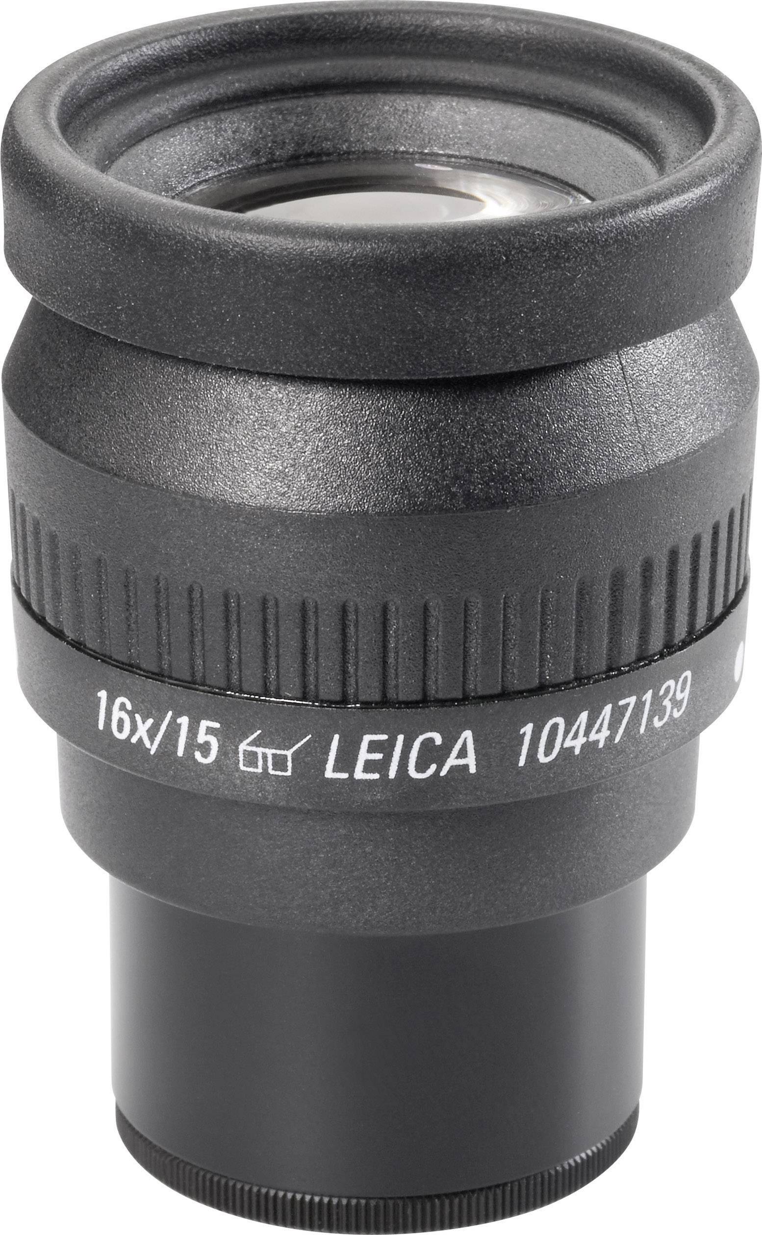 Sort mikroskop-okulær med 16x forstørrelse og 15 mm brændvidde, modelnummer 10447139, varemærke synligt.