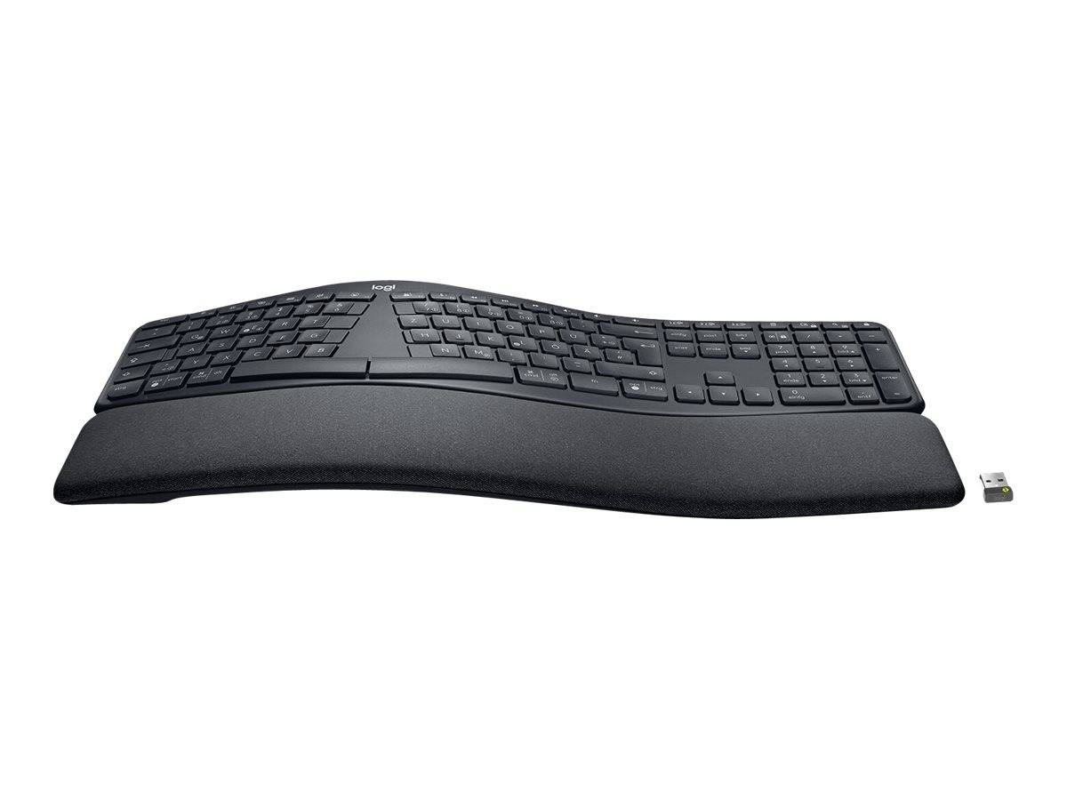 Logitech Kabelfri Tastatur Deutsch, QWERTZ Grafit Håndledsstøtte-0