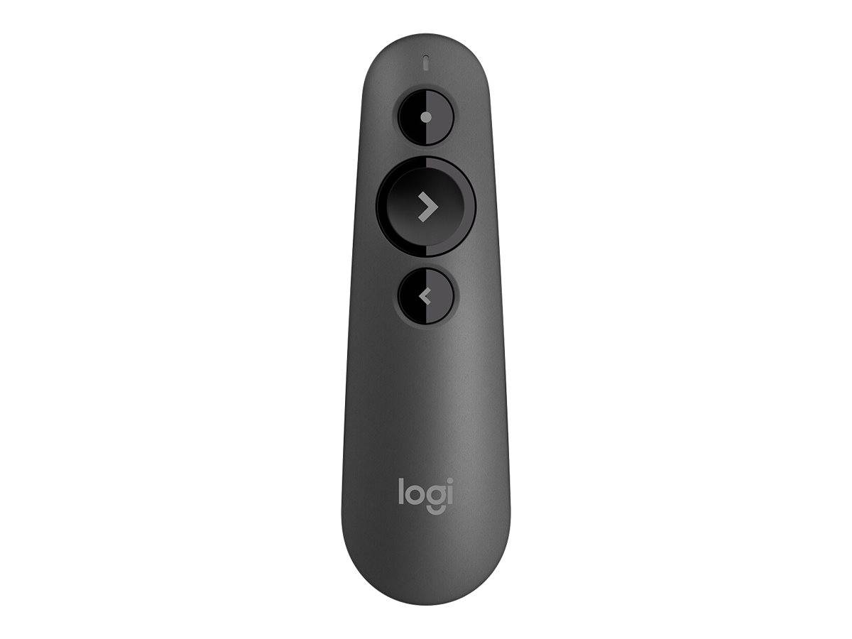 Logitech R500s Tastatur, taltastatur, musesæt Bluetooth® Integreret Laser Presenter Deutsch, QWERTZ Grafit-0