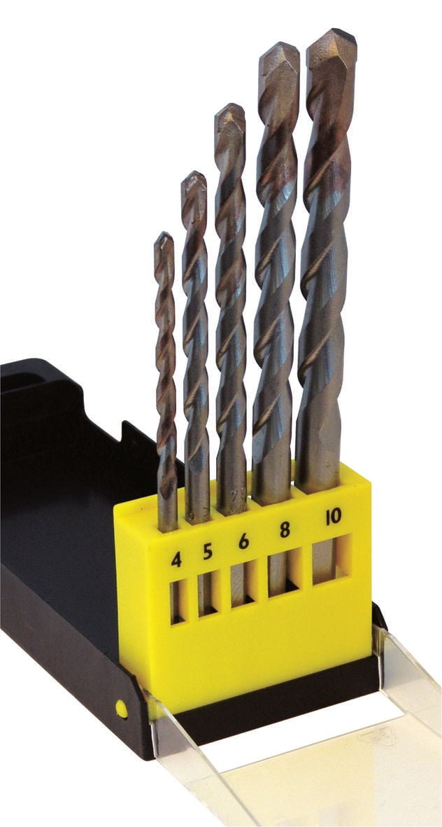 C.K T3063 Hårdmetal Multibor-sæt 5 dele 4 mm, 5 mm, 6 mm, 8 mm, 10 mm Cylinderskaft 1 Set-0