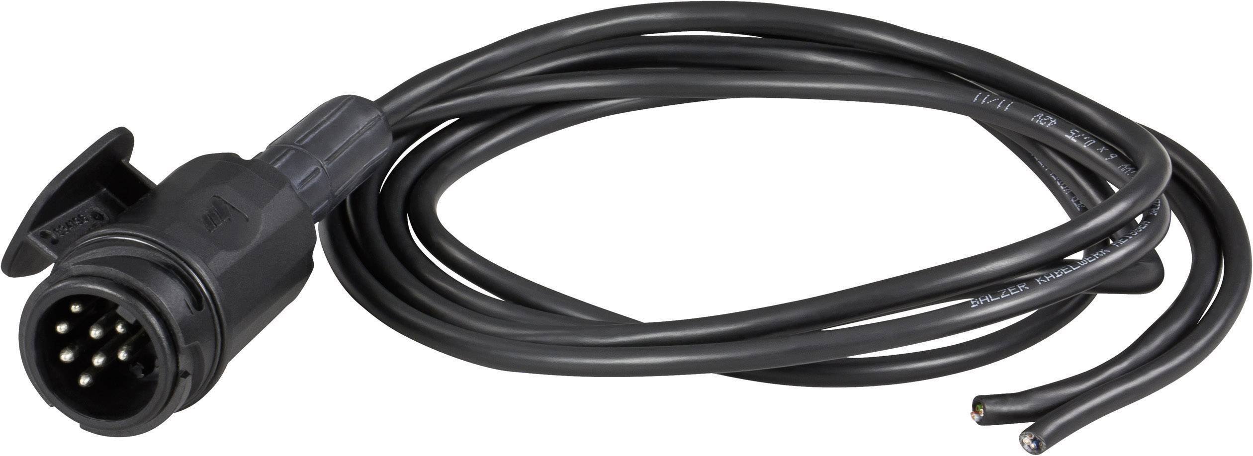 Sort elektrisk kabel med 7-polet stik og åbne ender, egnet til anhængerbelysning eller lignende anvendelser.