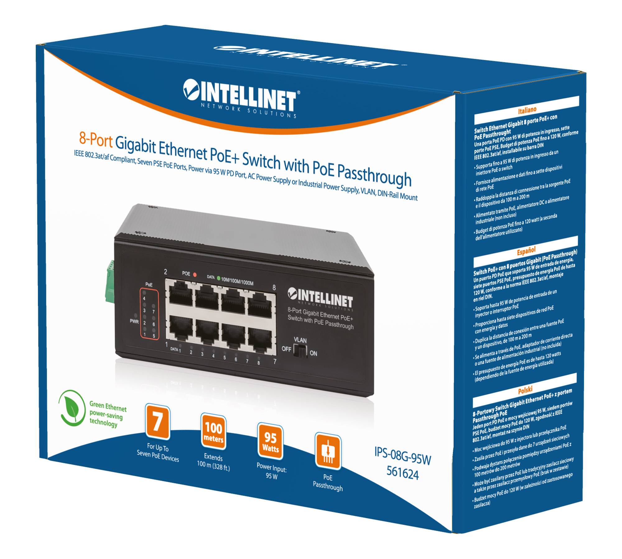 Intellinet 561264 Strømforsyning-switch 10 / 100 / 1000 MBit/s IEEE 802.3af (12.95 W), IEEE 802.3at (25.5 W)-5