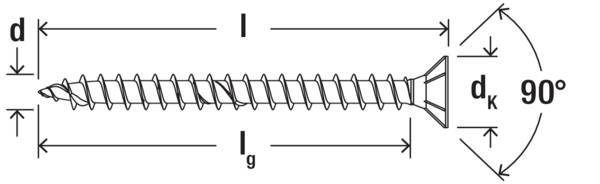 Fischer 657050 Spånpladeskruer 4.5 mm 35 mm Invendig sekskant ...
