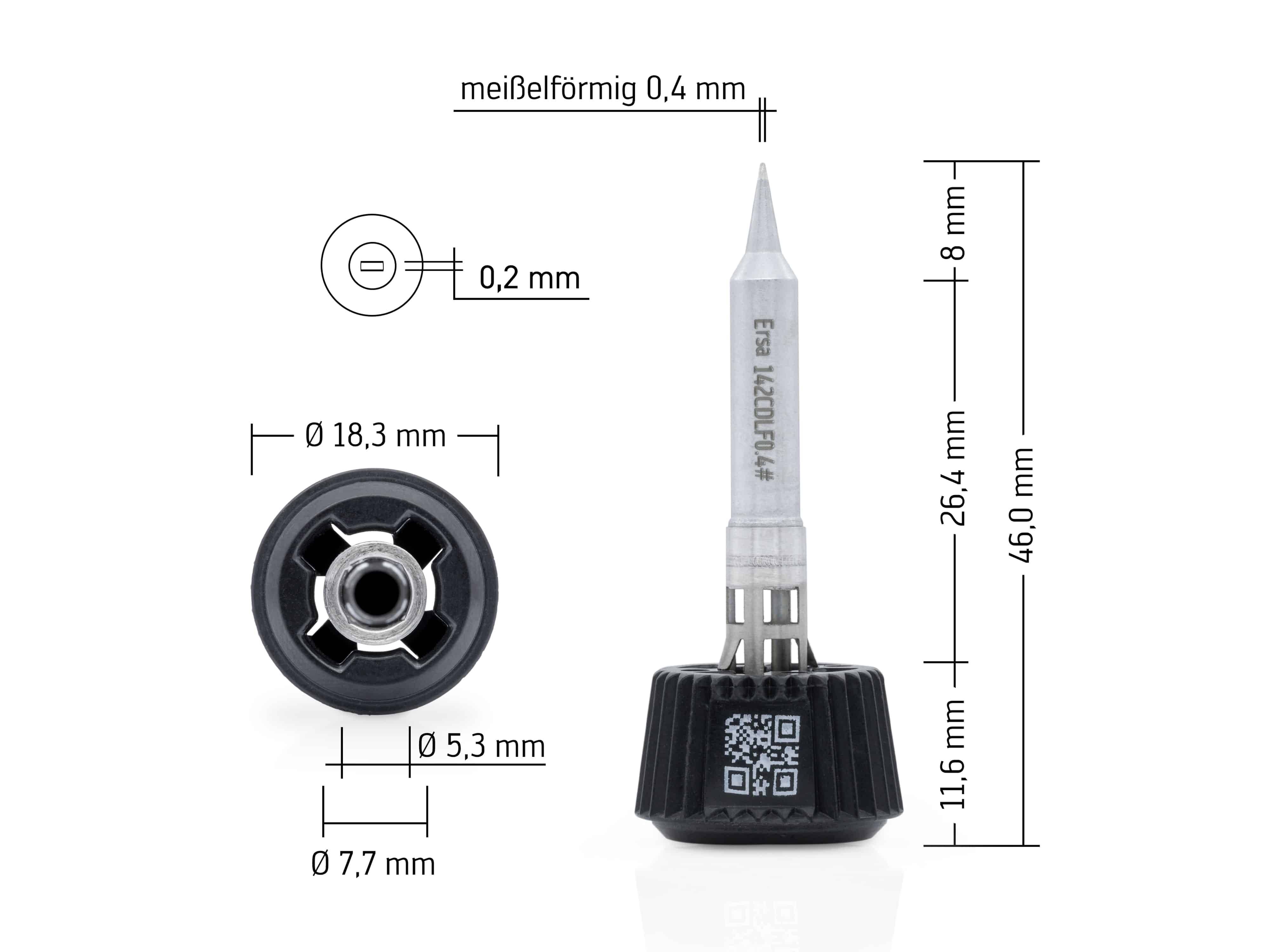 Ersa 0142CDLF04/SB Loddespids Mejselform Spidsstørrelse 0.40 Mm Indhold ...