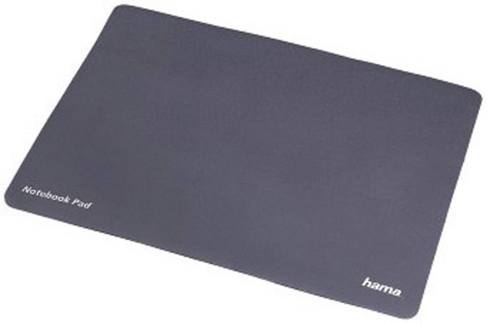 Sort notebook-underlag fra Hama i plast, rektangulær form, bruges som beskyttende underlag til bærbare computere.