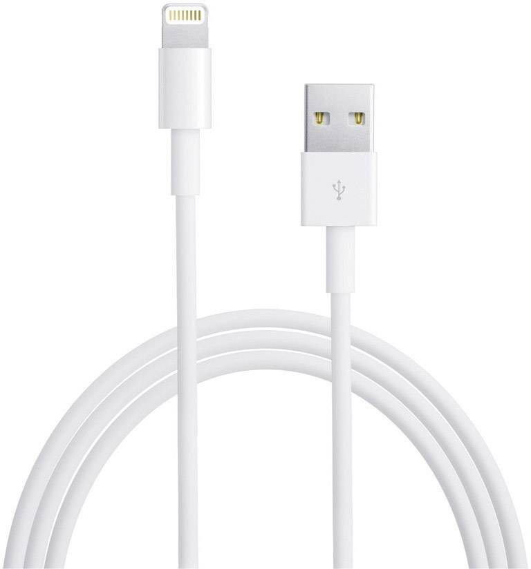 Apple Apple iPad/iPhone/iPod Tilslutningskabel [1x USB 2.0 stik A 1x Apple Lightning-stik] 2.00 m Hvid | Conradelektronik.dk
