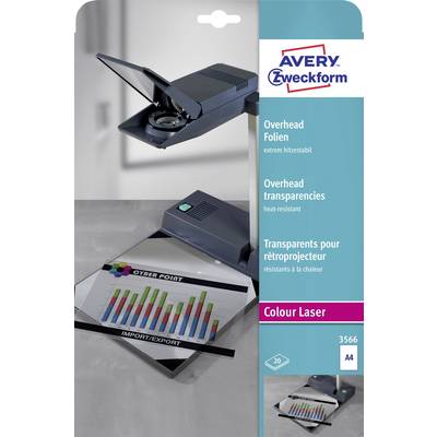 Avery-Zweckform Overhead 3566 Overhead-projektor-folie DIN A4 Laserprinter, Farvelaserprinter, Kopimaskine, Farvekopimas