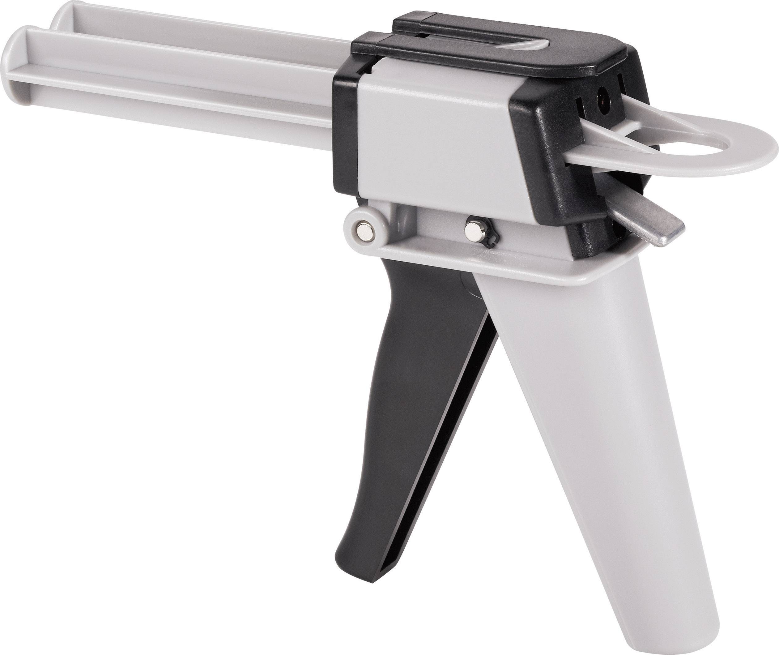 Håndpistol med ergonomisk greb, velegnet til præcis påføring af fugemasser eller klæbemidler, i grå og sort farve.