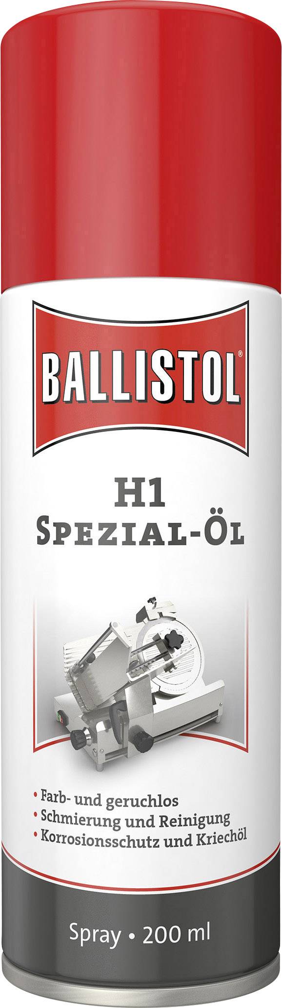 Ballistol H1 Special-olie Spray, 200 ml, egnet til smøring, rengøring, korrosionsbeskyttelse. Farveløs og lugtfri.