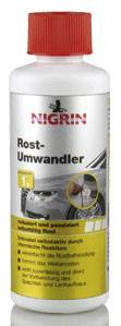 Flaske Nigrin Rust-Omdanner. Lover at neutralisere og forhindre rust. Til brug på metaloverflader.