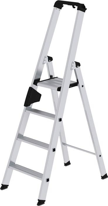 Nordwest 40104 Aluminium Stufen-Stehleiter Arbejdshøjde (max.): 3 m Sølv 6.9 kg