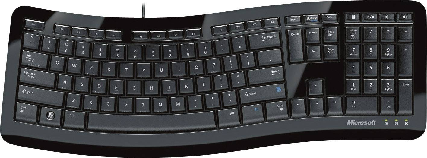 Rige Embankment Gum Microsoft Comfort Curve Keyboard 3000 USB Tastatur Tysk, QWERTZ, Windows®  Sort Ergonomisk korrekt | Conradelektronik.dk