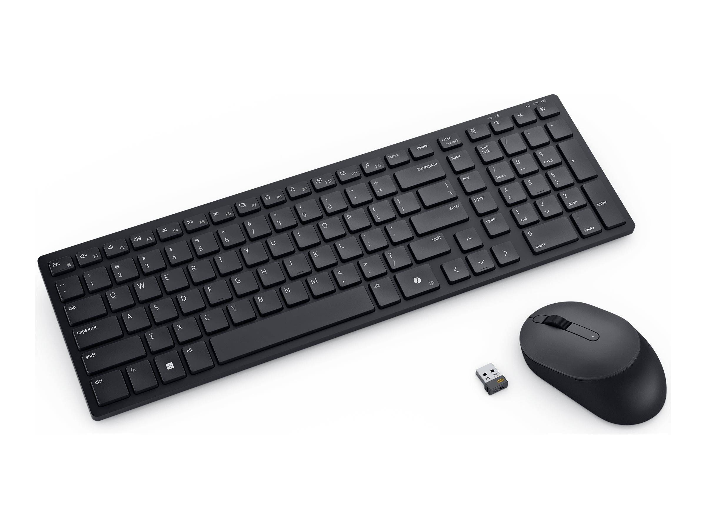 Dell neu Tastatur, musesæt Kabelfri Stænkvandsbeskyttet Deutsch, QWERTZ Flerfarvet-1