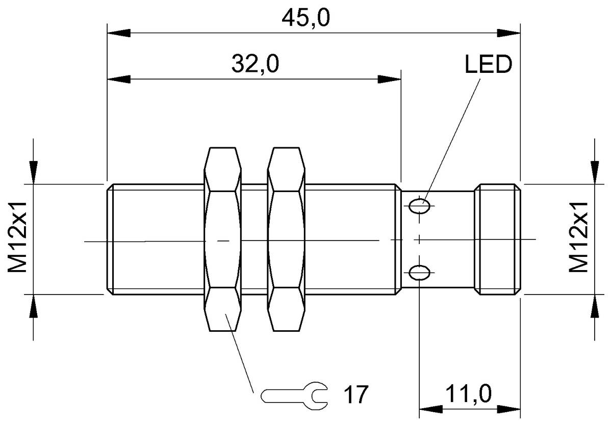 BALLUFF Induktiv sensor Induktiv BES02ZU BES02ZU M12 Flugter med NAMUR (Ø x H) 12 mm x 45 m-1