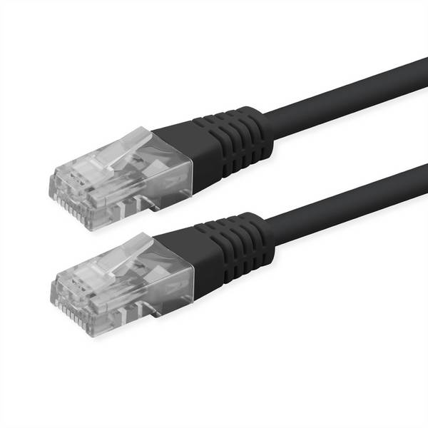 Roline 21.51.1535 RJ45 Netværkskabel, patchkabel CAT 6 U/UTP 1.00 m Sort Ikke skærmet 1 stk