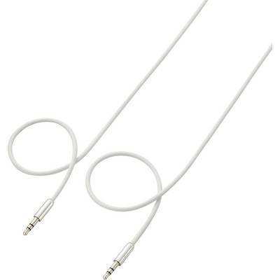Hvidt audiokabel med to 3,5 mm jackstik.