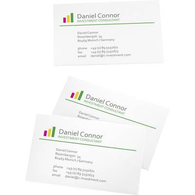 Sigel LP790 Printbare visitkort, glatte kanter 85 x 55 mm Højhvid 100 ...