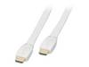 LINDY HDMI Tilslutningskabel 3.00 m Hvid 41163 dobbeltskærmet, forgyldte stik, UL-certificeret, 4K UHD, Flad variant HDMI-kabel