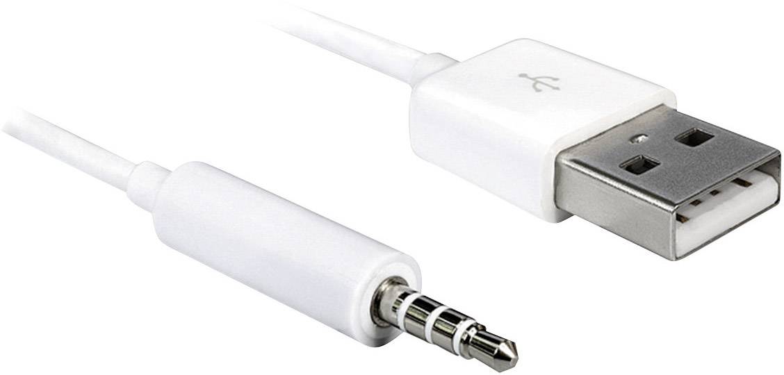 Delock Apple iPad/iPhone/iPod Tilslutningskabel USB 2.0 stik A - 1x Jackstik 3,5 1.00 m Hvid | Conradelektronik.dk