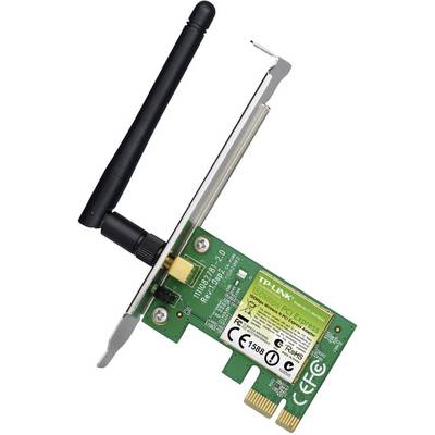 PCIe-netværkskort fra TP-Link med antenne og grøn printplade, egnet til trådløs forbindelse af computere i et netværk.
