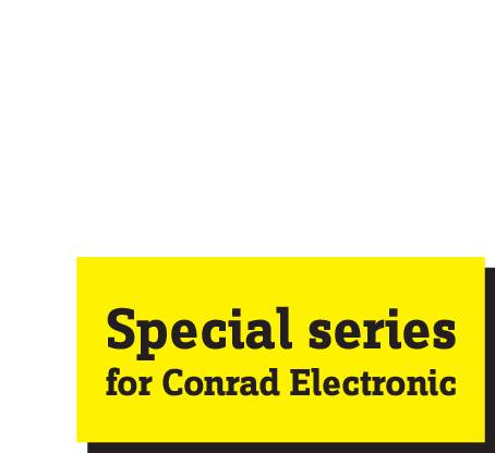"Specialserie til Conrad Electronic" på blå baggrund.