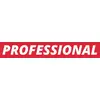 Teksten 'PROFESSIONAL' er vist i hvid skrift på en rød baggrund.