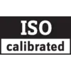 ISO-kalibreret. Tekst i sort skrift på hvid baggrund.