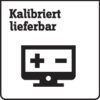 Kalibreret tilgængelig, symbol for en skærm med plus- og minustegn, der angiver tilgængelighed af kalibrerede enheder.